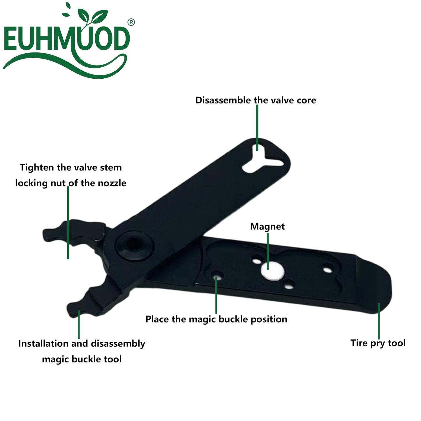 EUHMUOD Master Link Pliers, Bike Multi Tool with Quick Link Pliers, Bike Tire Levers & Valve Core Remover, Chain Pliers for 9/10/11/12 Speed Bicycle Repair, Black