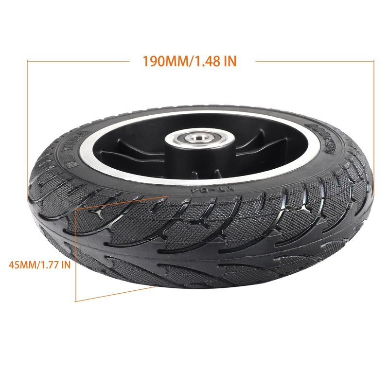 200x50 Solid Aluminium Hub Tire for 8 inch Electric Scooter - Non-Pneumatic Tire Replacement Wheel