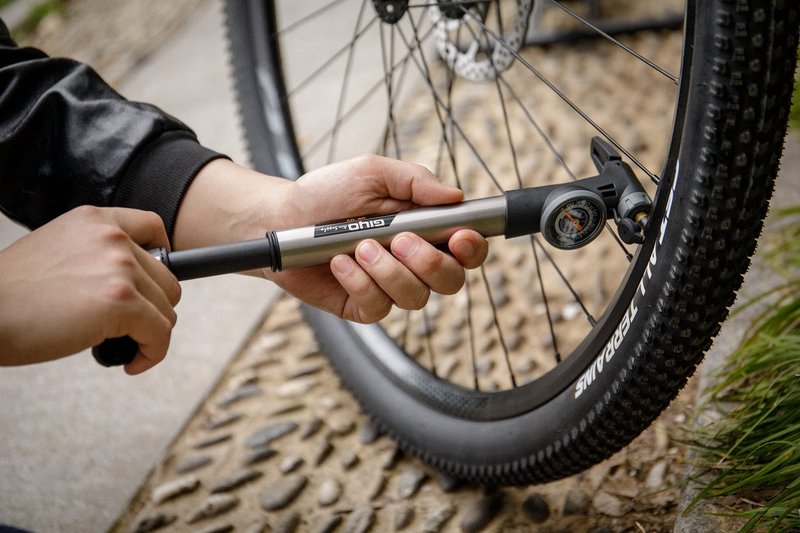 Mini Bike Pump with Pressure Gauge - Presta & Schrader Bike Tire Pump - 120 PSI Portable Bicycle Air Pump for Road & Mountain Bike (Style:A)