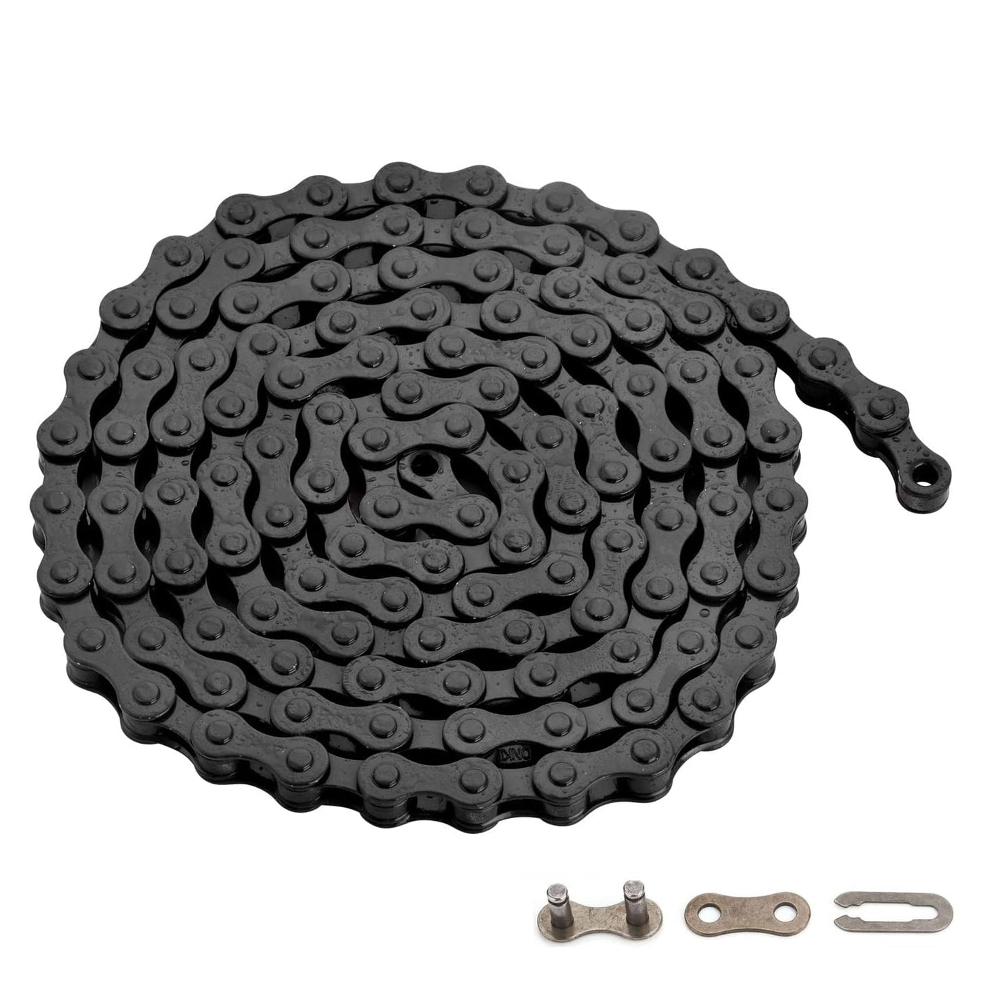 Single-Speed Bicycle Chain, 1-Speed Bike Chain, Multicolour, 1/2 x 1/8 Inch, 116 Links (116L, Black, 1)