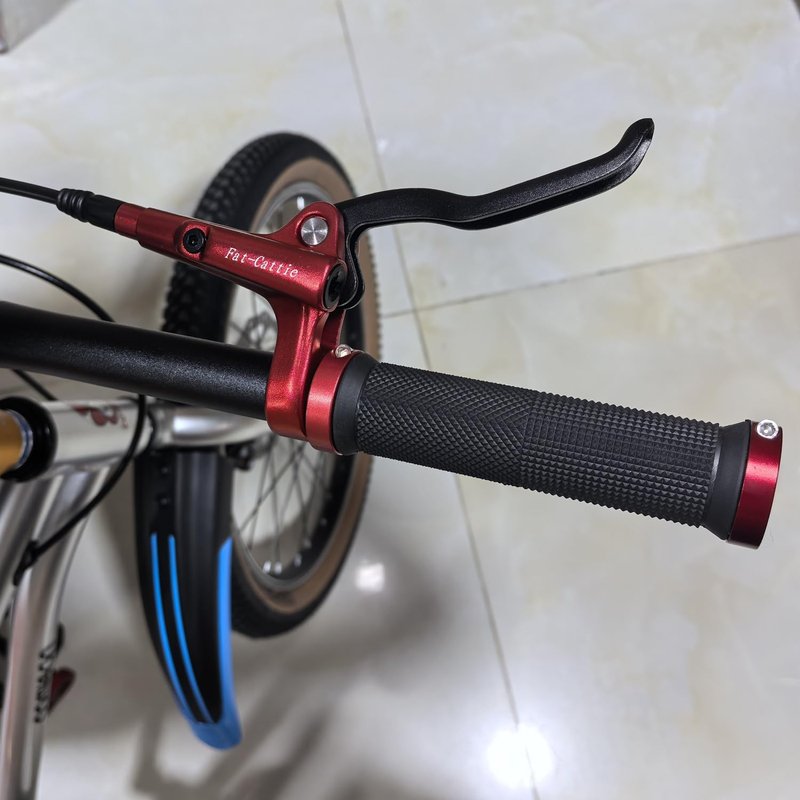 Fat-Cattie Bike Hydraulic Disc Brake Set with 160mm Rotors,For Mountain Bike e-Bike Fat Bike Road Bike(Right Front Brake& Left Back Brake) (Red)