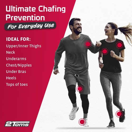 2Toms SportShield Xtra, Soothing All Day Anti-Chafe Prevention, Waterproof Protection from Thigh Chafing and Skin Irritation, 1.5 Ounces, 2 Bottles