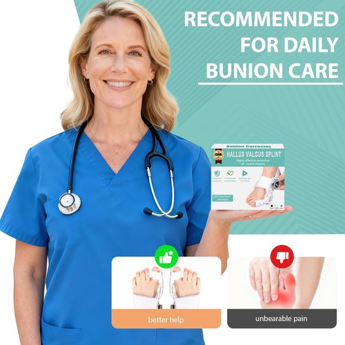 GAB Upgraded Bunion Corrector for Women & Men - Adjustable Bunion Splint with Knob for Big Toe Relief & Hallux Valgus Correction, Day/Night Orthopedic Toe Straightener (2, White)