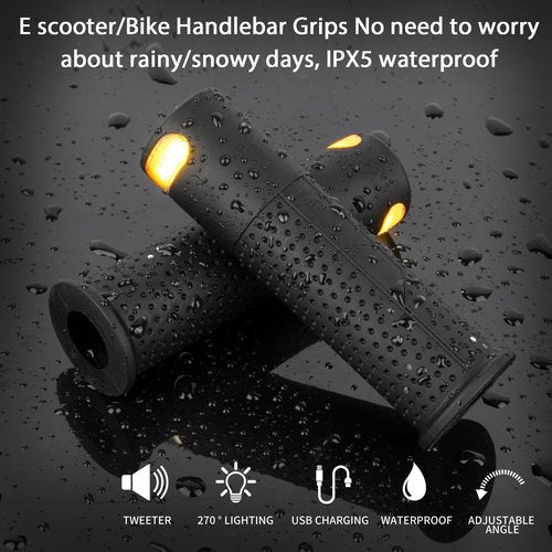 E Scooter Handle Grips Turn Signal, Bicycle Replacement Handlebars Warning Light for Xiaomi M365/Pro2/1S Ninebot G30 Replacement Grip Handlebar, Scooter