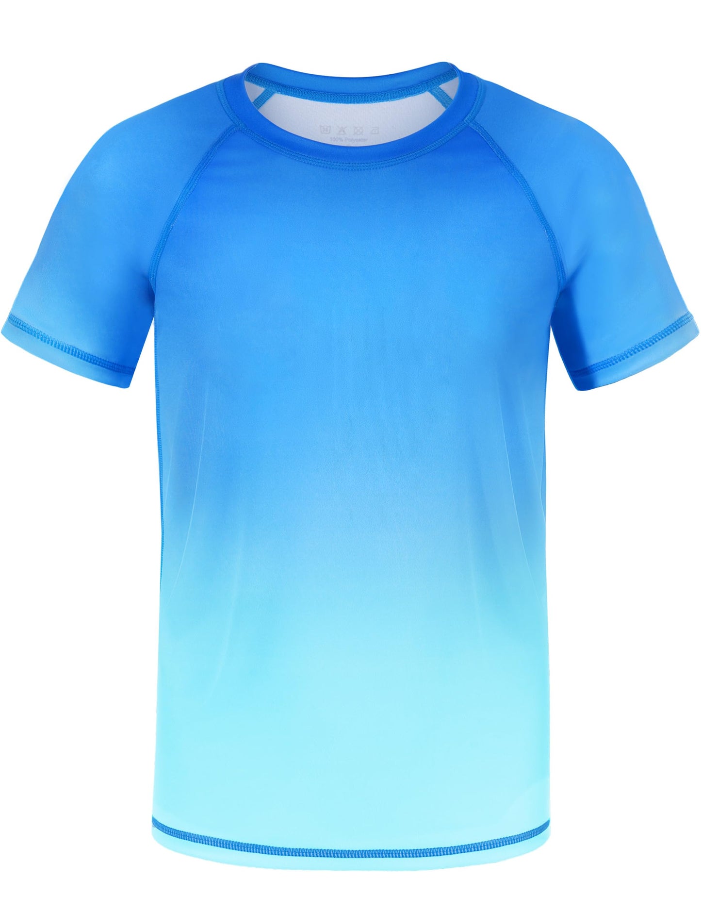 DRONIRING Boys' Rash Guard Swim Shirt, UPF 50+ Sun Protection Short Sleeve, Kids Youth Water Shirt for Swimming Surf Beach