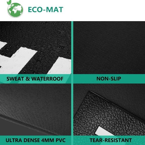 Saurka Bike Mat for Peloton Spinning Bike & Wahoo Kickr, PVC Enviromental 30"×60" Bicycle Trainer Mat for Stationary Indoor Spin Bike (Updated 6mm)