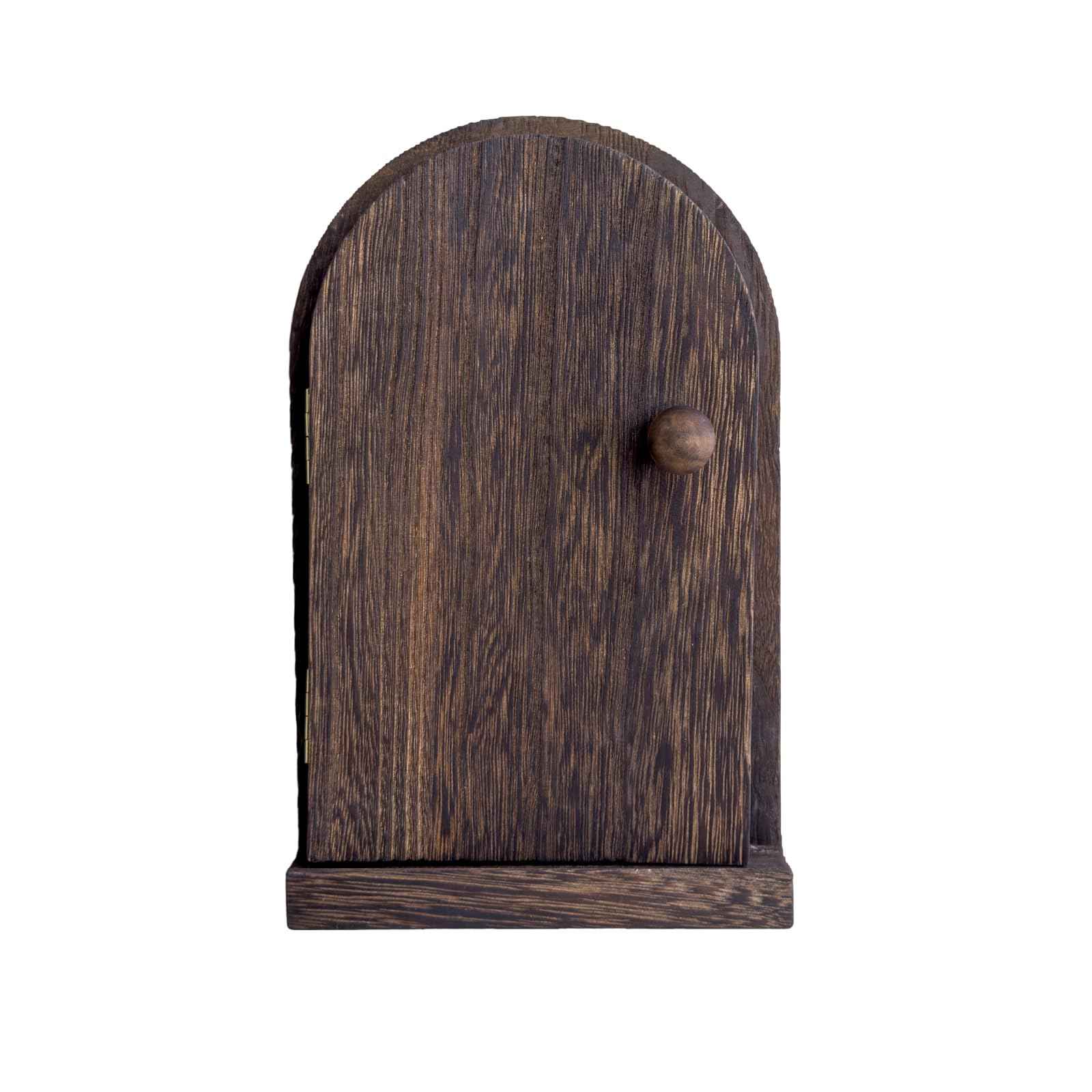 MaxForJoys Self-Adhesive Outlet Cover – A Creative Wooden Cover that Conceals Wall Plates、 Switches、Stains、Wall holes and Protects Child – Elf Door for Wall – 7.87 Inch Tall Fairy Door (Paulownia)