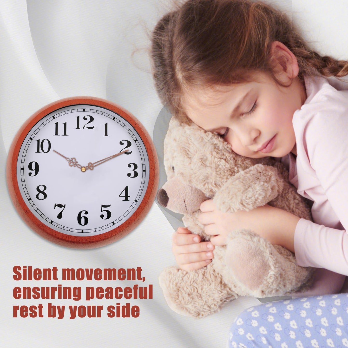 EMOON 3 Pieces Quartz Clock Mechanism Replacement Kit Long and Short Shaft Length with 4 Types of Walnut Wood Clock Hands DIY Clock Repair Parts (Total Shaft Length 16mm,20mm,23mm)