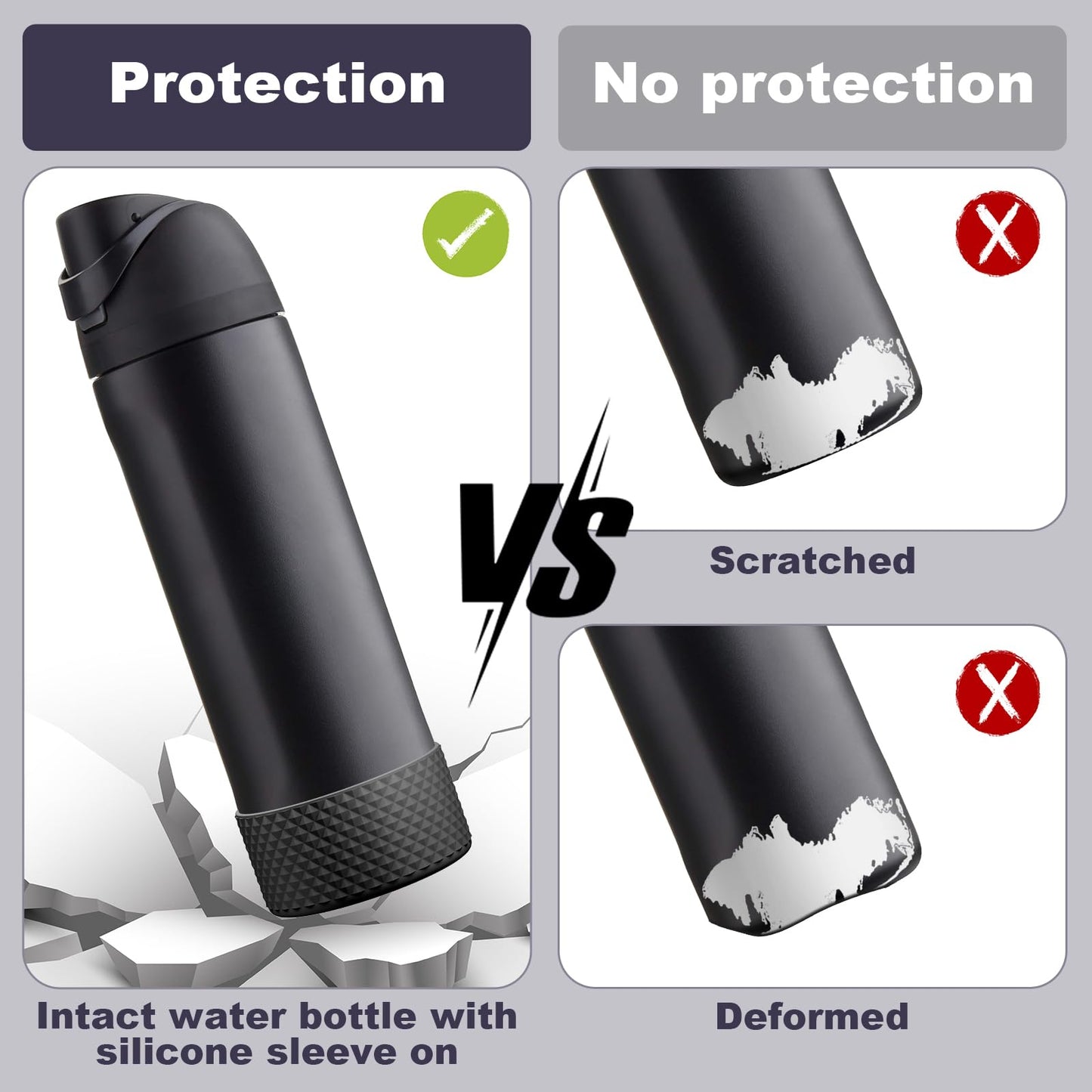 Silicone Boot for Owala Water Bottle 24 oz, Anti-Slip Protective Sleeve for FreeSip/Twist/Flip Stainless Steel Water Bottles Accessories