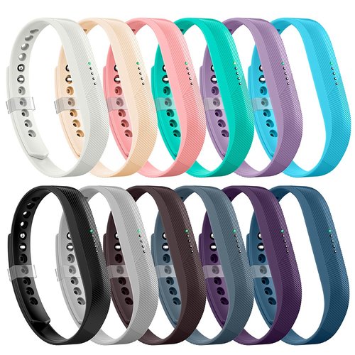 AIUNIT Compatible Flex 2 Band, Replacement for Flex 2 Accessory Bands Fashion Sport Fitness Wristbands w/Fastener Clasp for Flex 2 12 Pack Men Women Small No Tracker