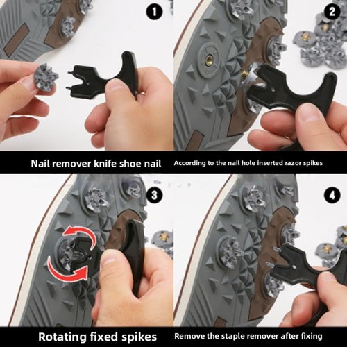 frolusian 20 PCS Golf Shoes Spikes + Installation Tool Premium Plastic Case Set 2nd Generation Non-Slip Replacement Cleats Universal Fit for Golf & Lawn Sports Durable Metal-Resistant Design (Grey)