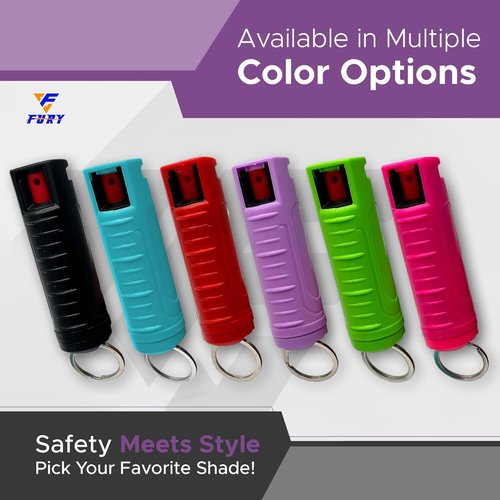 FURY Hardshell Pepper Spray - Max Strength 12Ft Range with UV Dye & Anti-Leak Design | Self-Defense Tool
