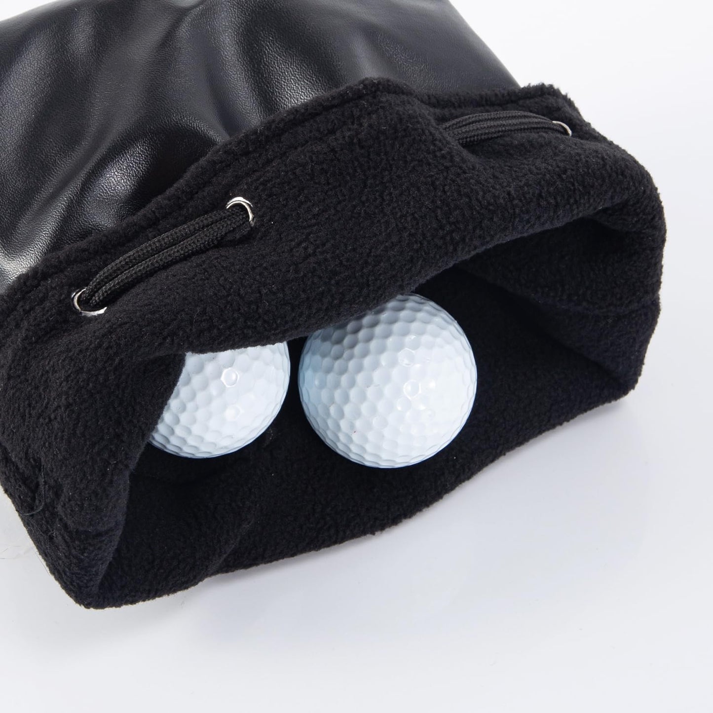 QCWN Golf Valuables Pouch for Men Women Premium Leather Golf Tee Bag with Reinforced Drawstring Clip – Waterproof Golf Ball Sack Holder for Accessories Best Golf Gifts for Men