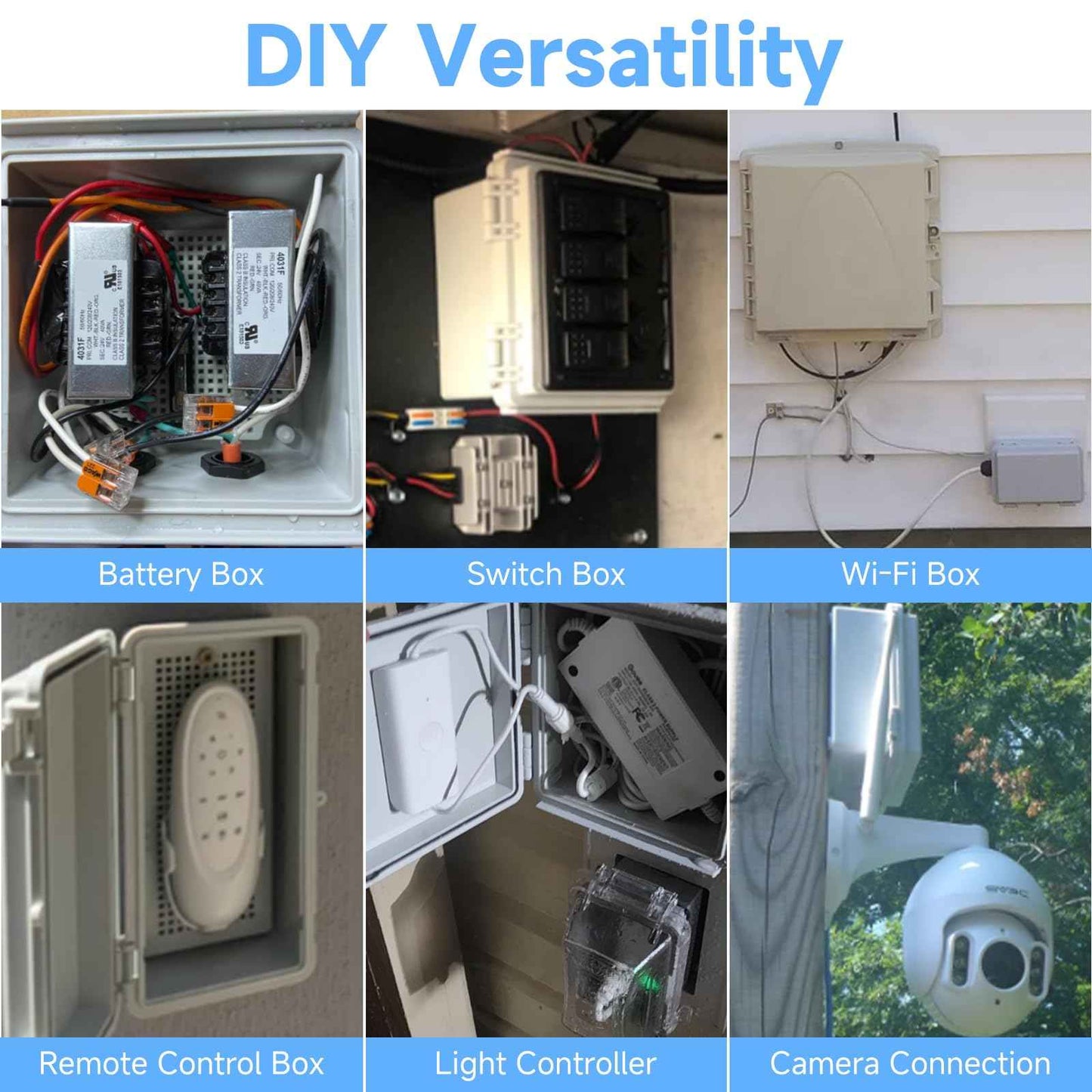 Outdoor Electrical Junction Box Waterproof IP65, Thicken ABS Plastic Project Enclosure Weatherproof with 1 Grid Mounting Plate, 2 Cable Glands, 4 Wall Brackets and 8 Screws (Small: 5.9"x3.9"x2.8")