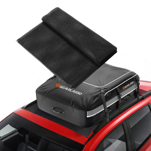 GEARLASSO Anti-Slip Roof Cargo Bag Protective Mat, 51" x 39" Rubber Roof Rack Pad – Scratch-Resistant & Waterproof Car Rooftop Luggage Mat for SUV, Van & Most Vehicles