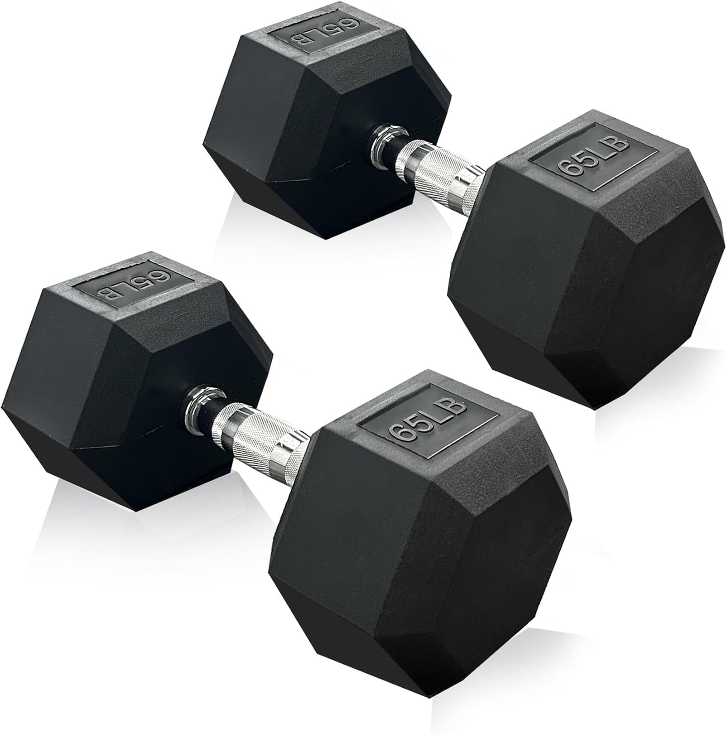 Rubber Hex Dumbbell Set - Premium Coated Free Weights for Home Gym | Multiple Weights 15-550 lbs