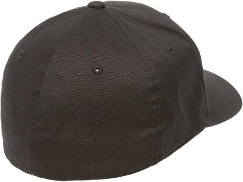 Flexfit Unisex Cotton Twill Fitted Baseball Cap - Black | Small-Medium Size for Comfort