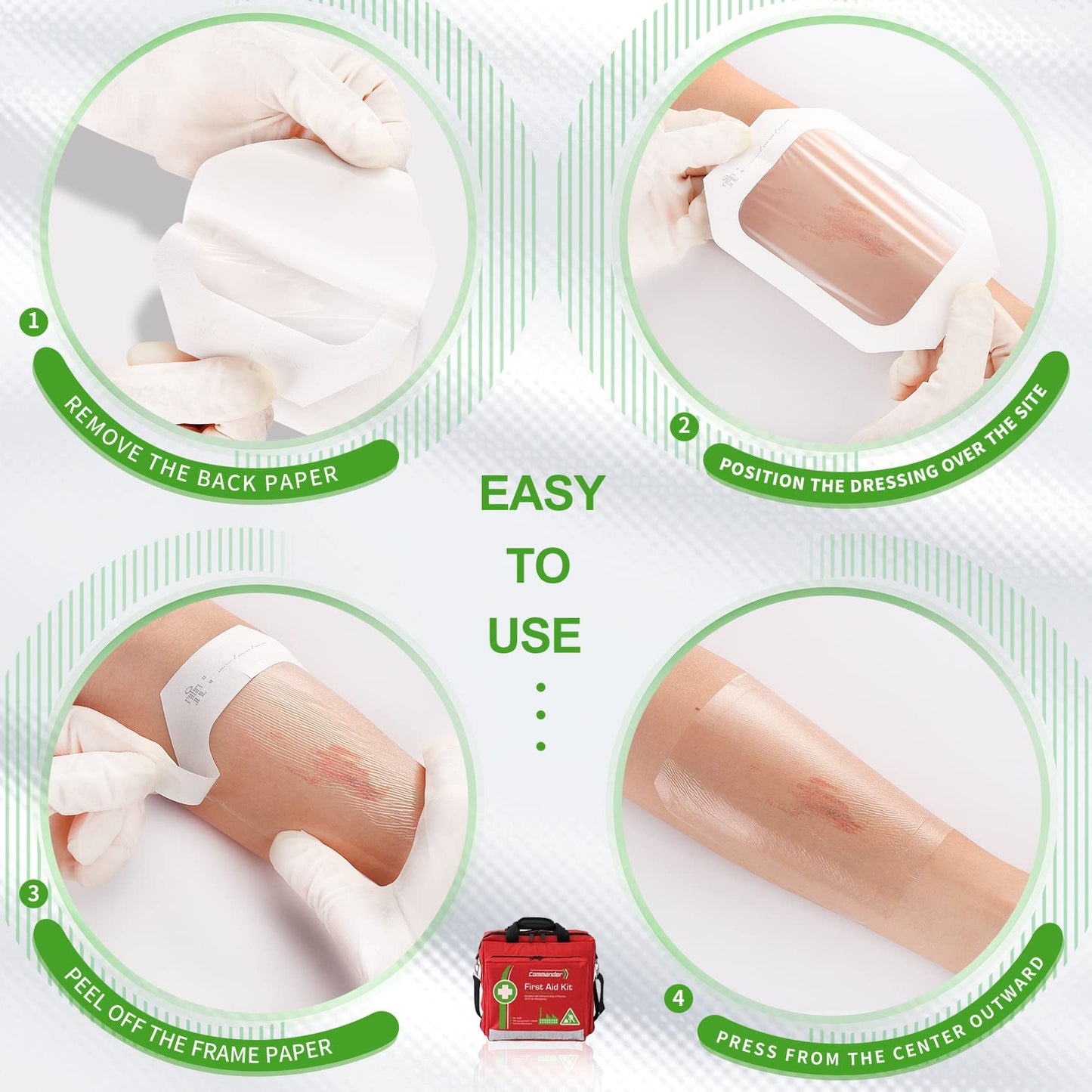NeuHeils Transparent Film Dressing 2 3/8'' x 2 3/4'', 100 Pack, Waterproof Wound Cover Bandage, Clear IV Catheter Tape, Adhesive Patch, Shower Shield