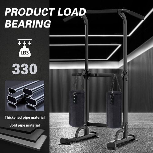 soges Power Tower Pull Up & Dip Station Multi-Function Home Strength Training Fitness Workout Station Height Adjustable, PSBB005-N