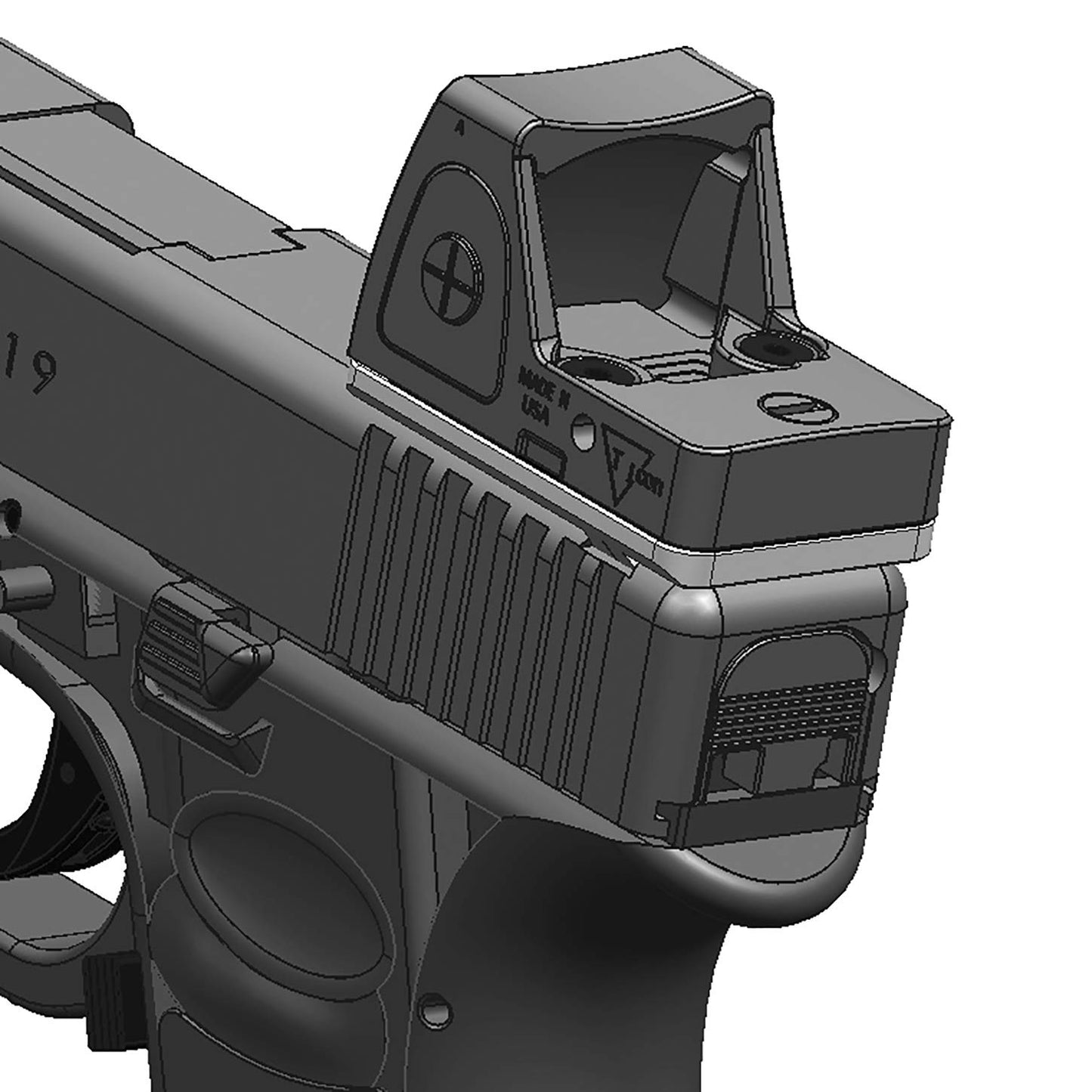DPP Titanium Rear Sight Dovetail Mount Compatible with Glock Trijicon RMR/SRO&Holosun 407C/507C/508T and Osight C/XR (Titanium)