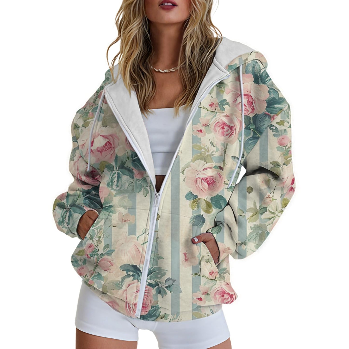 domirica Women's Hoodies with Pockets Y2K Zip Up Long Sleeve Drawstring Hooded Sweatshirts Business Workout Casual Comfy Novelty Lightweight Quick Dry Spring Clothes Womens,XL