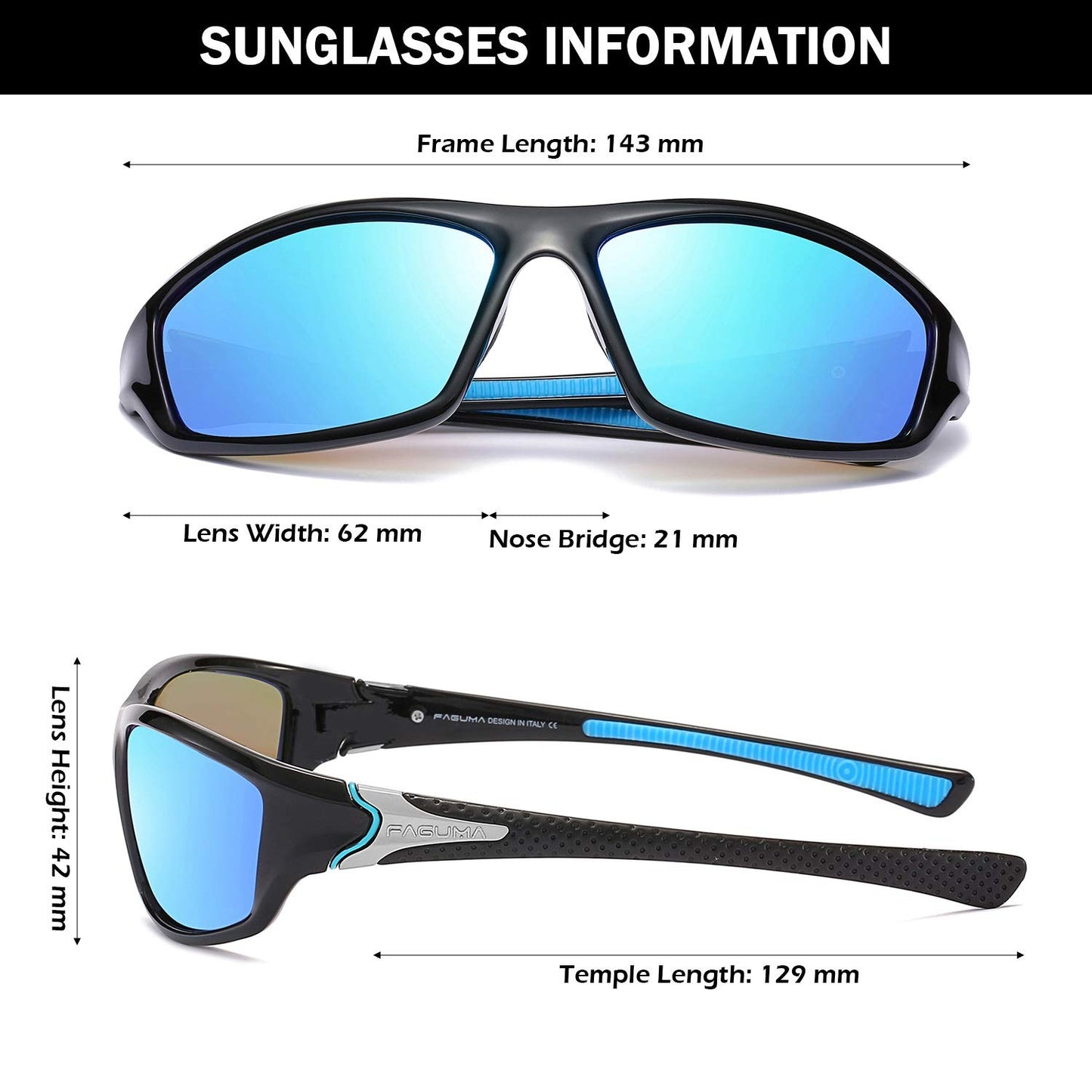 FAGUMA Sports Polarized Sunglasses For Men UV400 Protection
