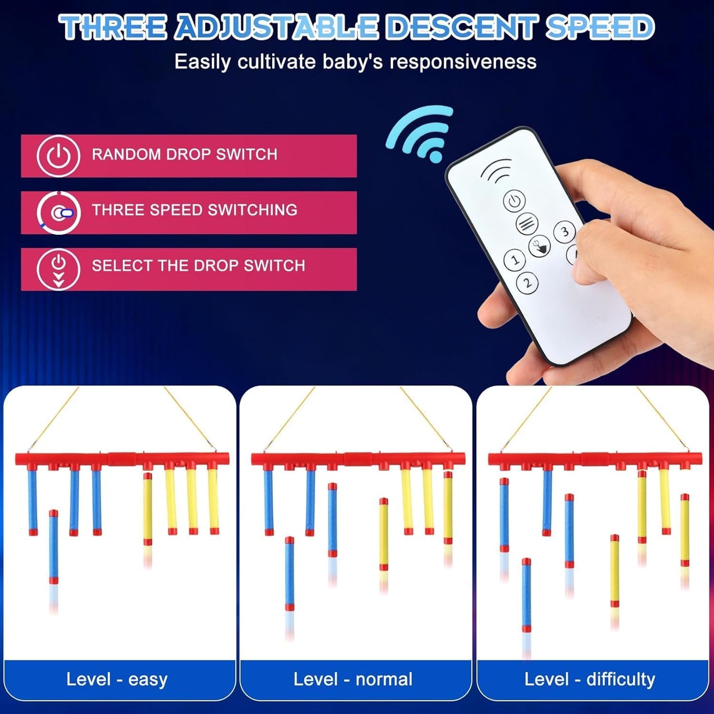 Reflex Sticks - Reaction Time Training Game for Kids & Adults | Adjustable Speeds for Hand-Eye Coordination