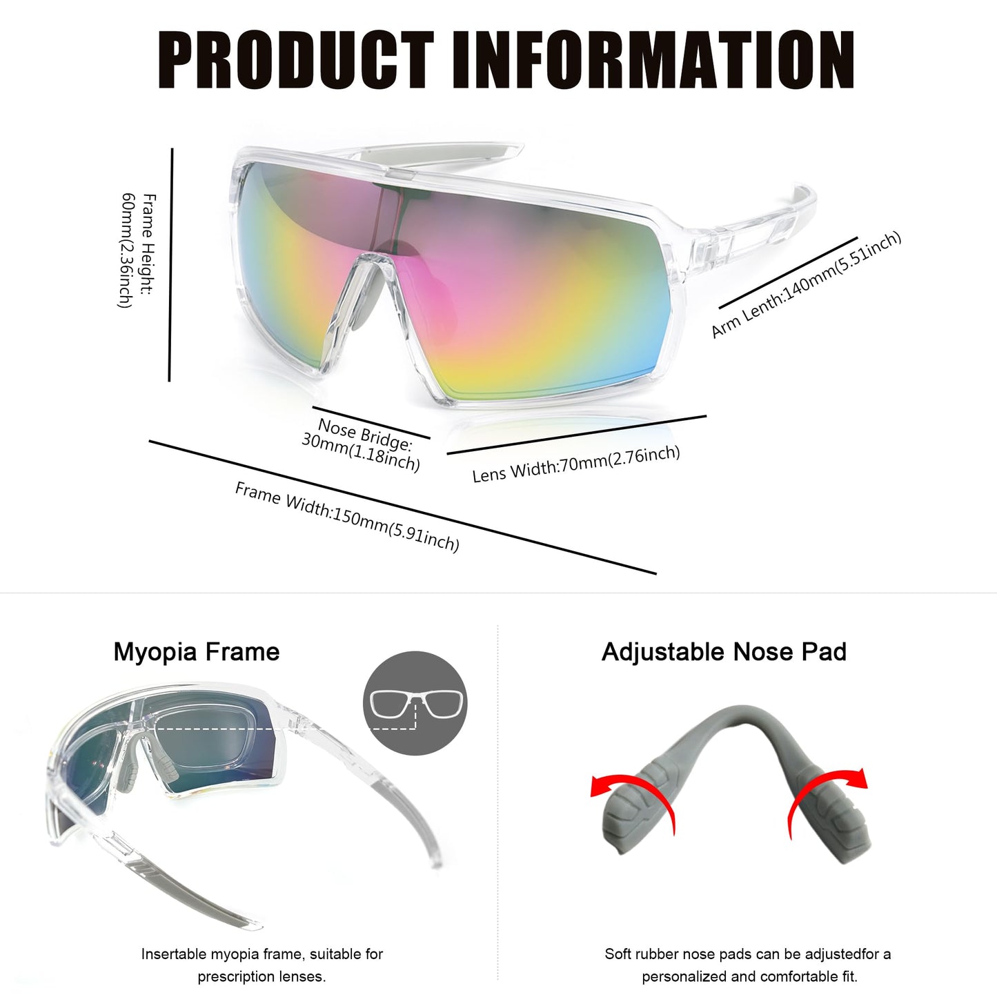 eyeezi Polarized Sports Sunglasses UV Protection Ventilation Design Outdoor Sports Running Cycling Baseball Glasses for Men Women