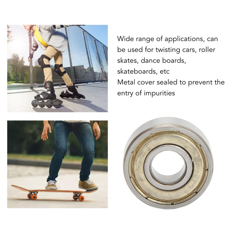 8Pcs 608ZZ Ball Bearing, ABEC 11 Carbon Steel Sealed Skateboard Bearings 8x22x7mm/0.31x0.9x0.28in for Skateboards Inline Skates Scooters