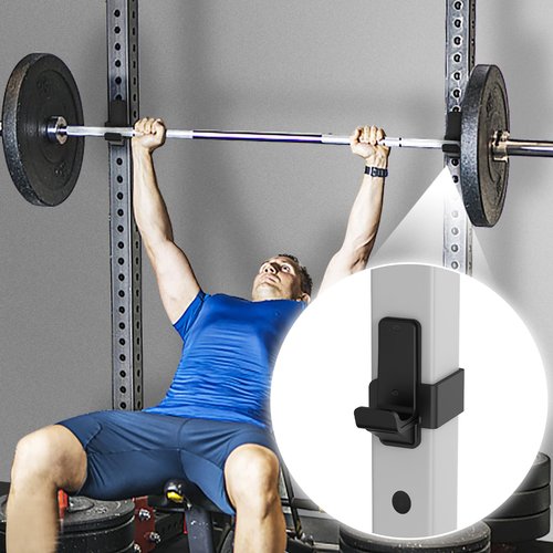 Kipika J-Hooks for 3" x 3" Power Rack - 5/8" or 1" Hole - Reinforced Steel with Rubber Pads - Heavy Duty Squat Rack Accessories - 2Pcs