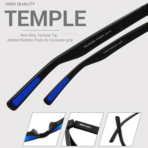 MAXJULI Polarized Sunglasses - UV 400 Protection for Big Heads | Stylish Unisex Design 8125