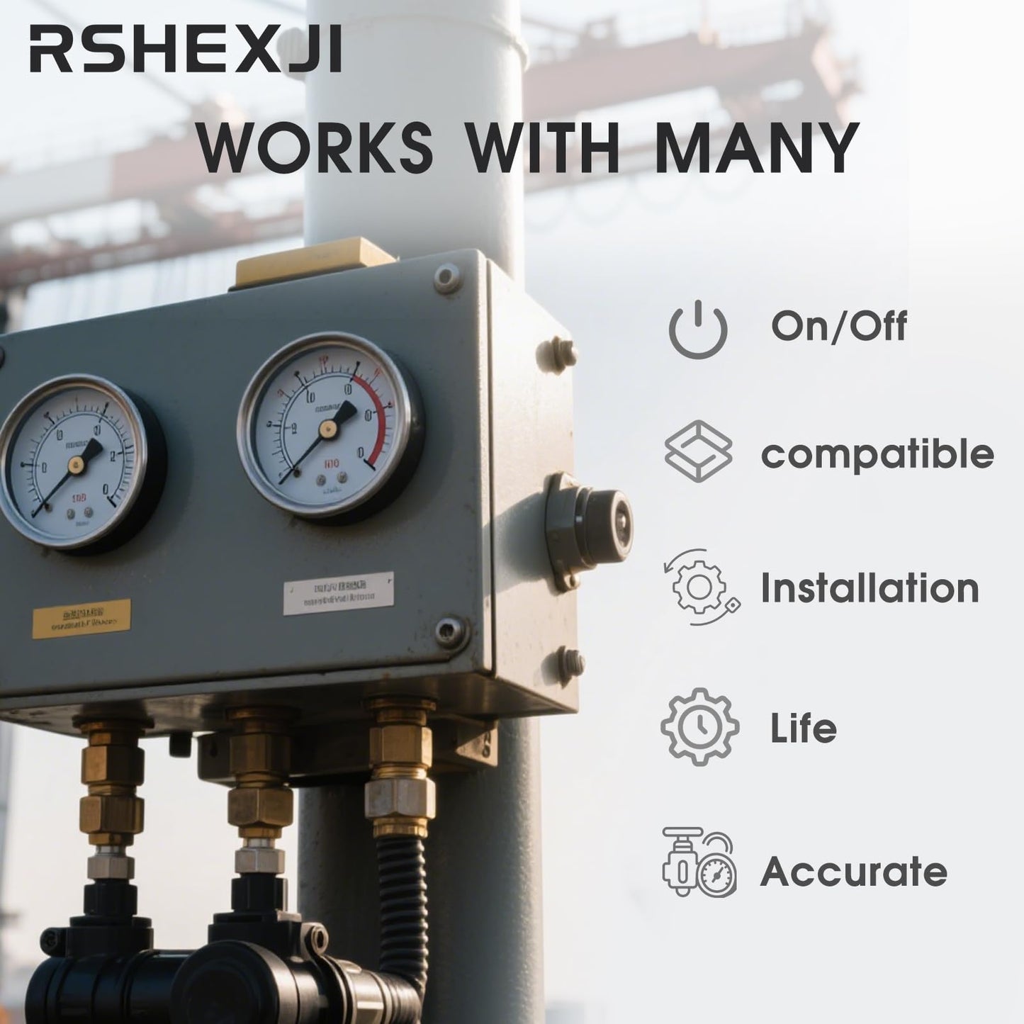 RSHEXJI Air Compressor Pressure Switch FB10-4H, 4 Port 1/4" NPT, 95-120 PSI Pressure Control Switch for Air Compressor Parts Replacement, Central Pneumatic, Husky, Campbell Hausfeld Compatible