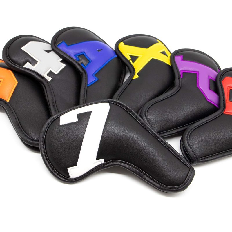Montale Golf Iron Covers 10pcs Leather Colorful Golf Iron Headcovers,Golf Club Head Covers for Most Brand Customize & Non-Customiz