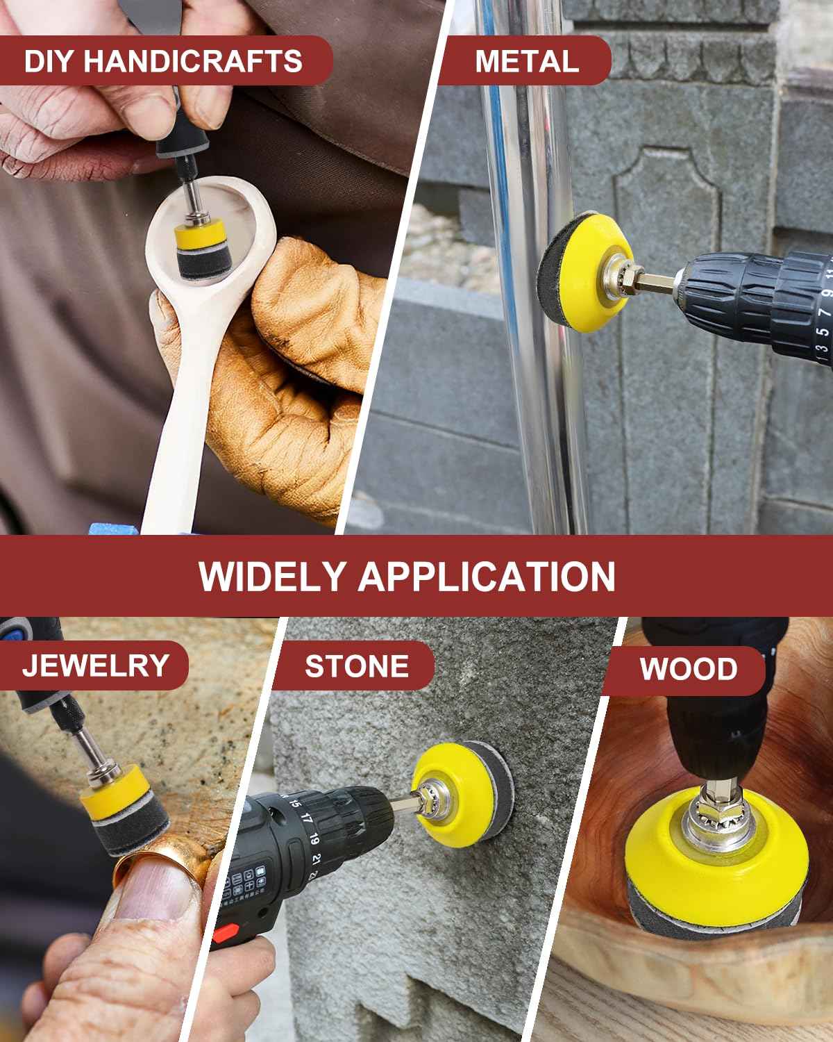 250PCS 2 Inch Sanding Discs for Drill Sander Attachment, 80 to 3000 Grit Hook and Loop Sandpapers Polishing Pads for Dremel Drill Bits Die Grinder, Sanding Wheel Kit for Car Furniture Metal Wood