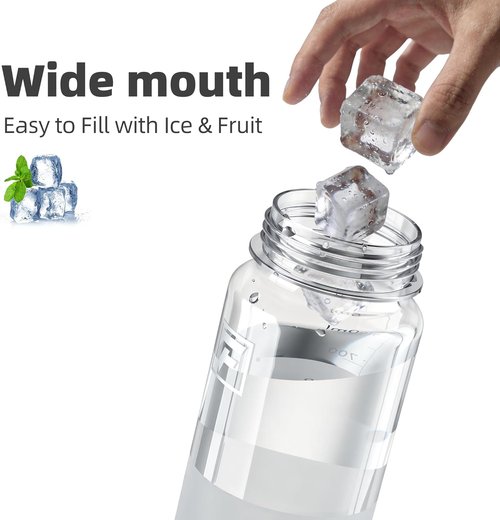 Fanhaw 32 oz Clear Water Bottle - BPA-Free Tritan, Lightweight, Leak-Proof with Straw Lid | Ideal for Gym, Travel, School, and Sports