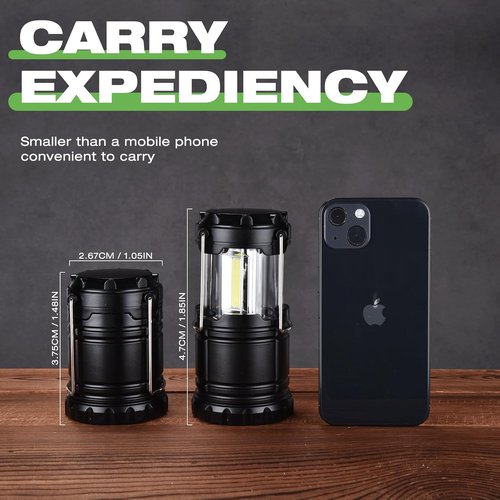 KPKJOO LED Camping Lantern - Super Bright Collapsible Light for Emergencies | Battery Operated, 4 COB