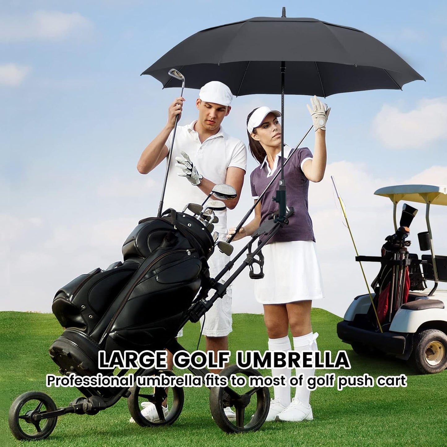 ZOMAKE Golf Umbrella - Windproof Extra Large Double Canopy for Rain & Sports | 51-72 Inch Options