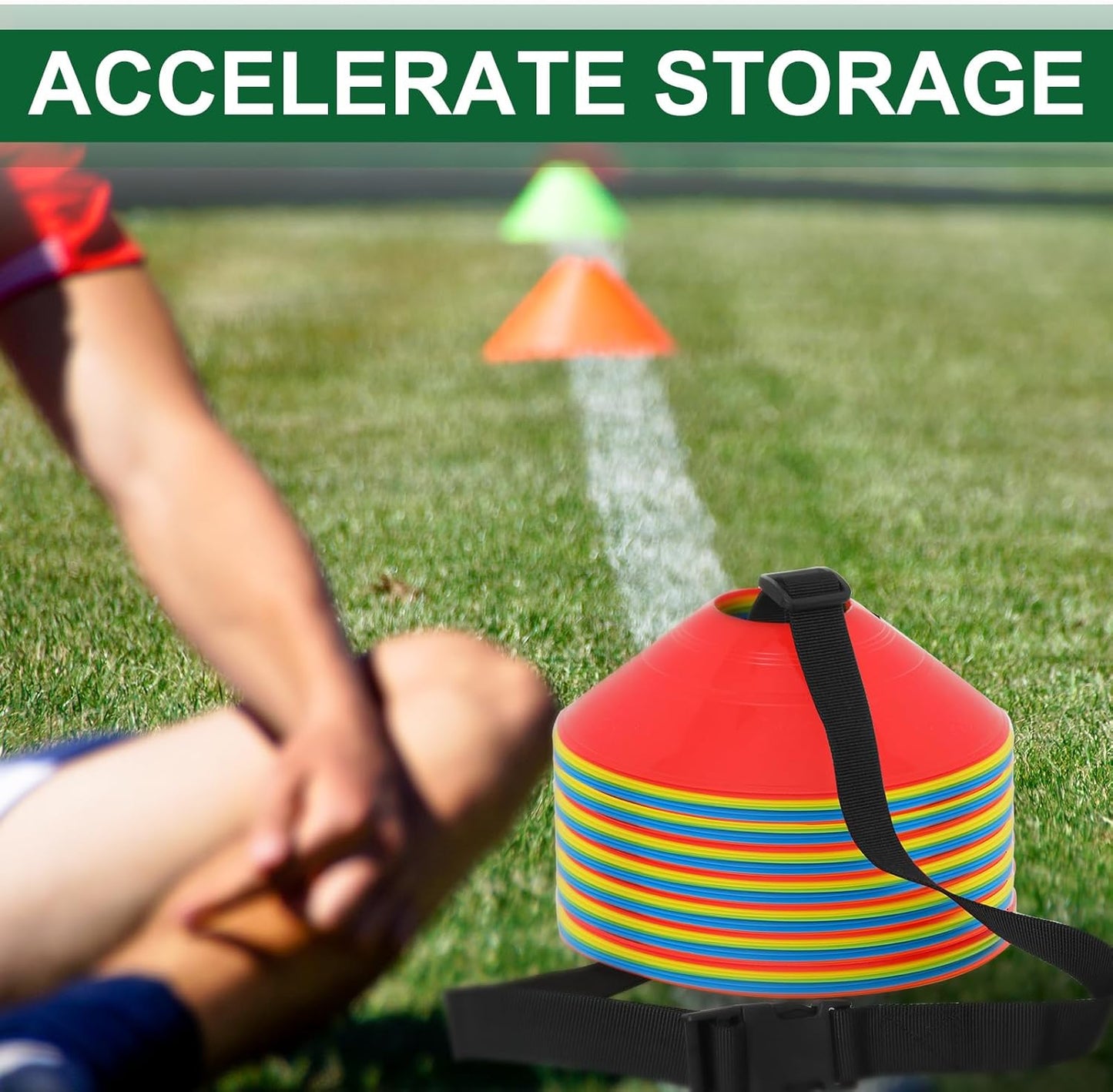 Skiennix Adjustable Cone Carrier Strap - 6.5 Feet Agility Disc Storage & Travel with Quick Snap Closure