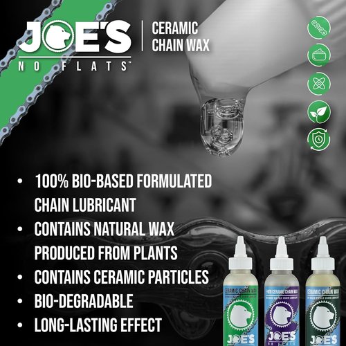 Joe's No Flats eMTB Chain Wax - Bio-Based Ceramic Formula for Electric Mountain Bikes - 4.2oz