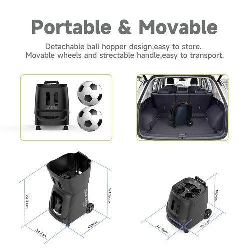 PUSUN Tennis Ball Machine, PT-Smart Pro Padel Tennis Ball Launcher with App/Remote/iWatch Control, 115+Ball Capacity, AI Drill/Program/Full-Court Random Shot, 4-6H Battery Life, Portable&Professional