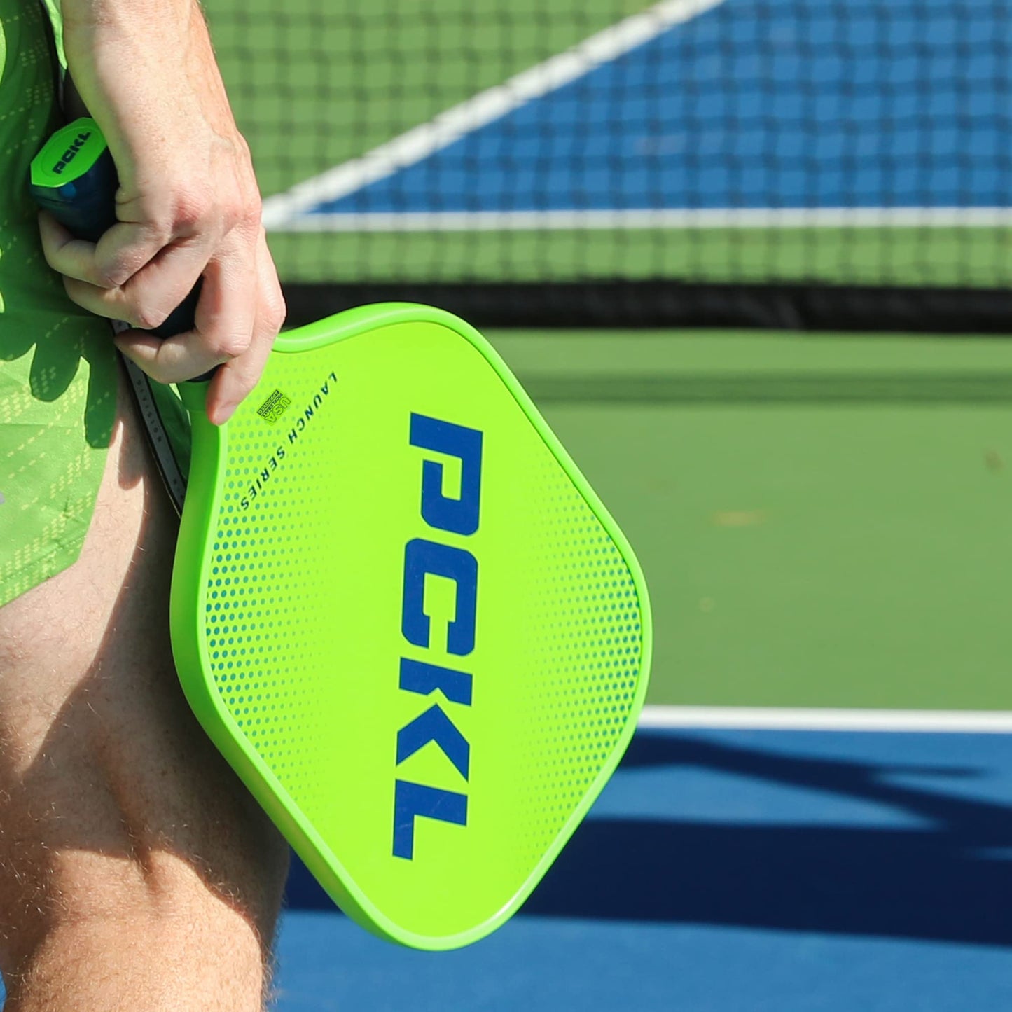 PCKL Launch Series Pickleball Paddle Racket | USA Pickleball Approved (USAPA) | Fiberglass Face with Large Sweet Spot | Honeycomb Core (Green)