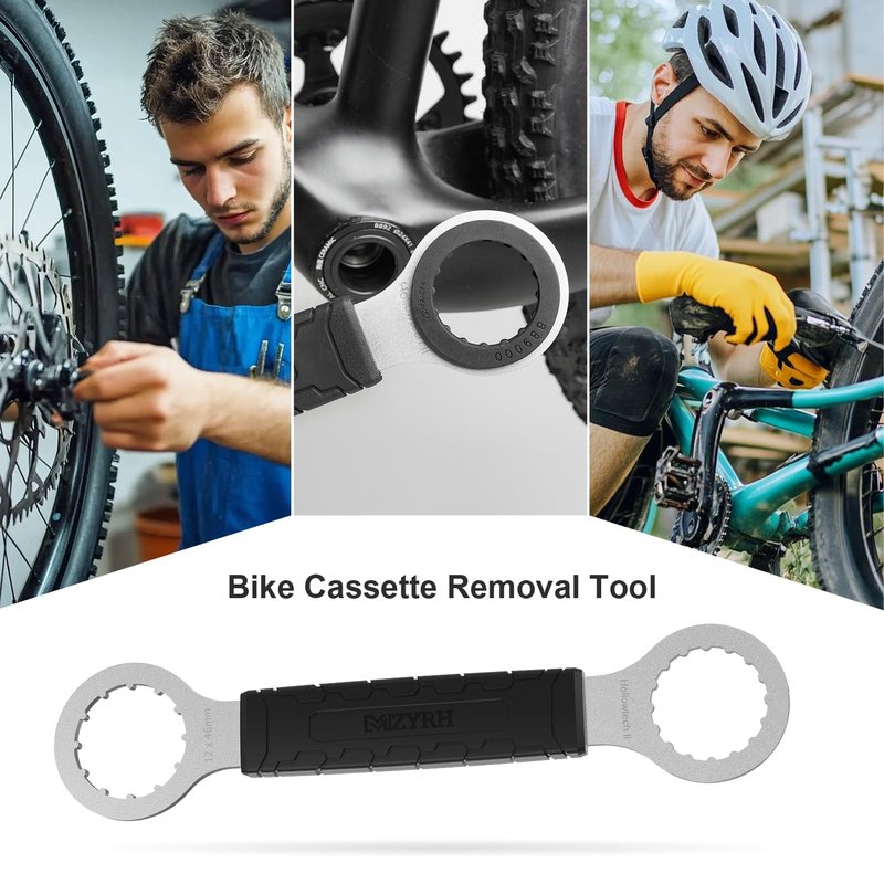 MZYRH Bicycle Bottom Bracket Tool - Bike Bottom Bracket Install Removal Tool Compatible with Shimano Hollowtech II/BB9000, BBR60,FSA MegaEvo (12x46MM)