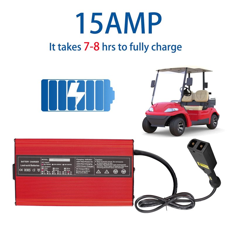 LZFAN 36V 15AMP Golf Cart Charger, EZGO TXT Battery Charger for 36 Volt Golf Carts -D Style Plug (36V15AMP)