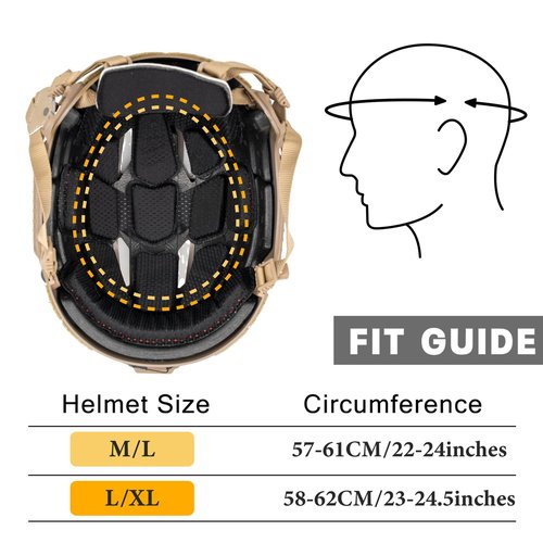 FMATAL GEAR FMA CM Bump Helmet Fast Airsoft Helmets Tactical for Paintball Outdoor Sports Hunting Shooting (TAN, M/L)