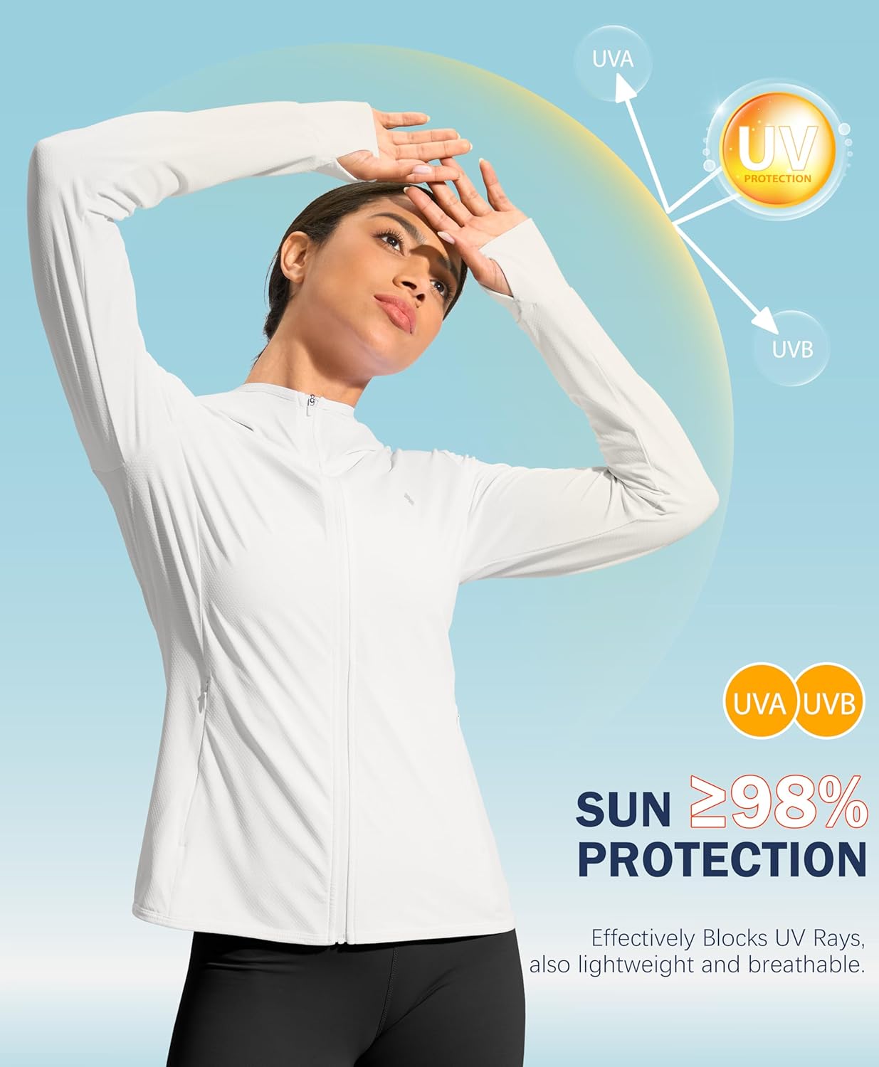 Soothfeel Women's Sun Protection Hoodie Jacket - UPF 50+ Lightweight Long Sleeve with Pocket for Hiking