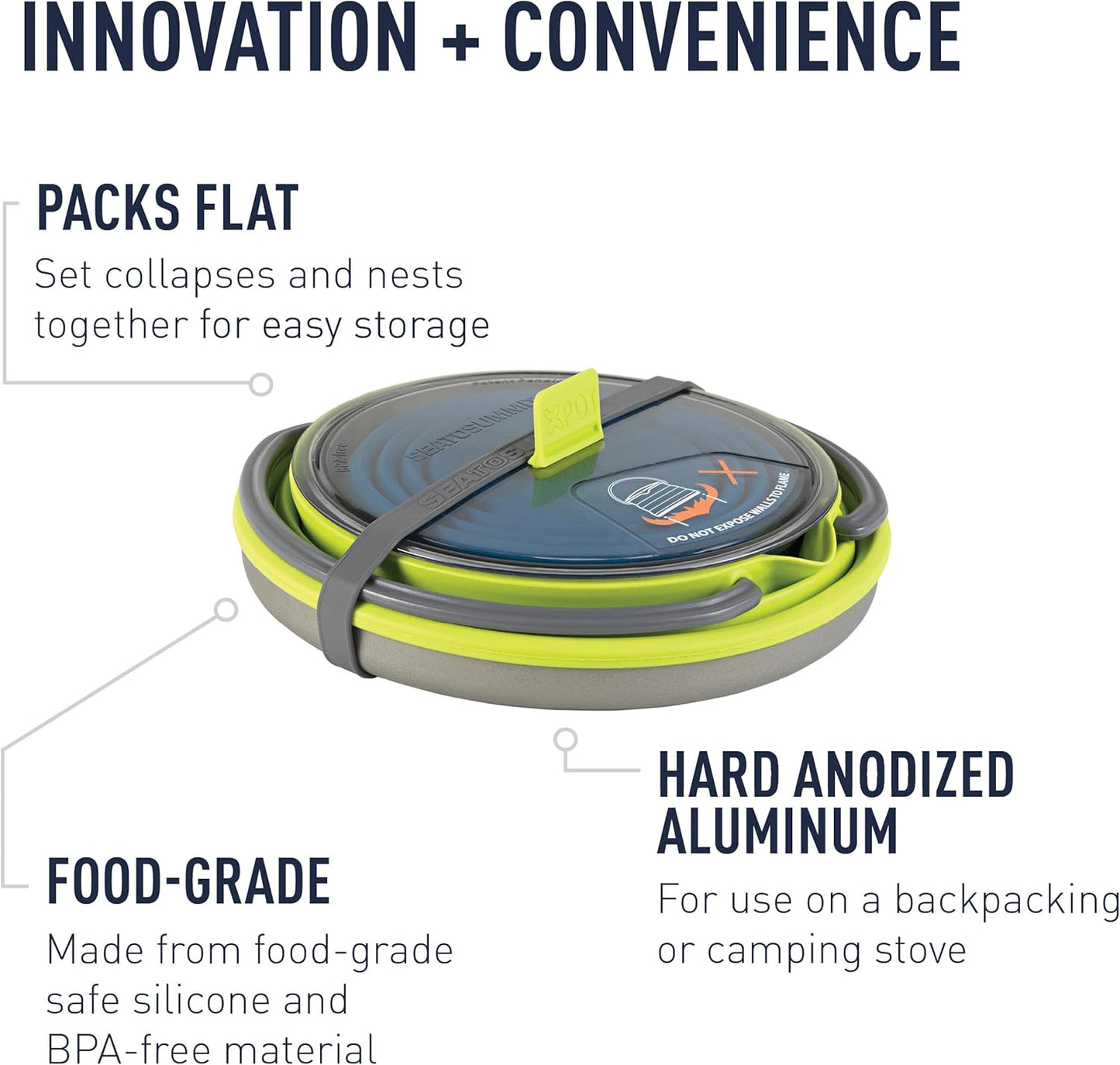 Sea to Summit X-Pot Collapsible Kettle & Mug Set - Lightweight Camping Gear for Backpacking Adventures