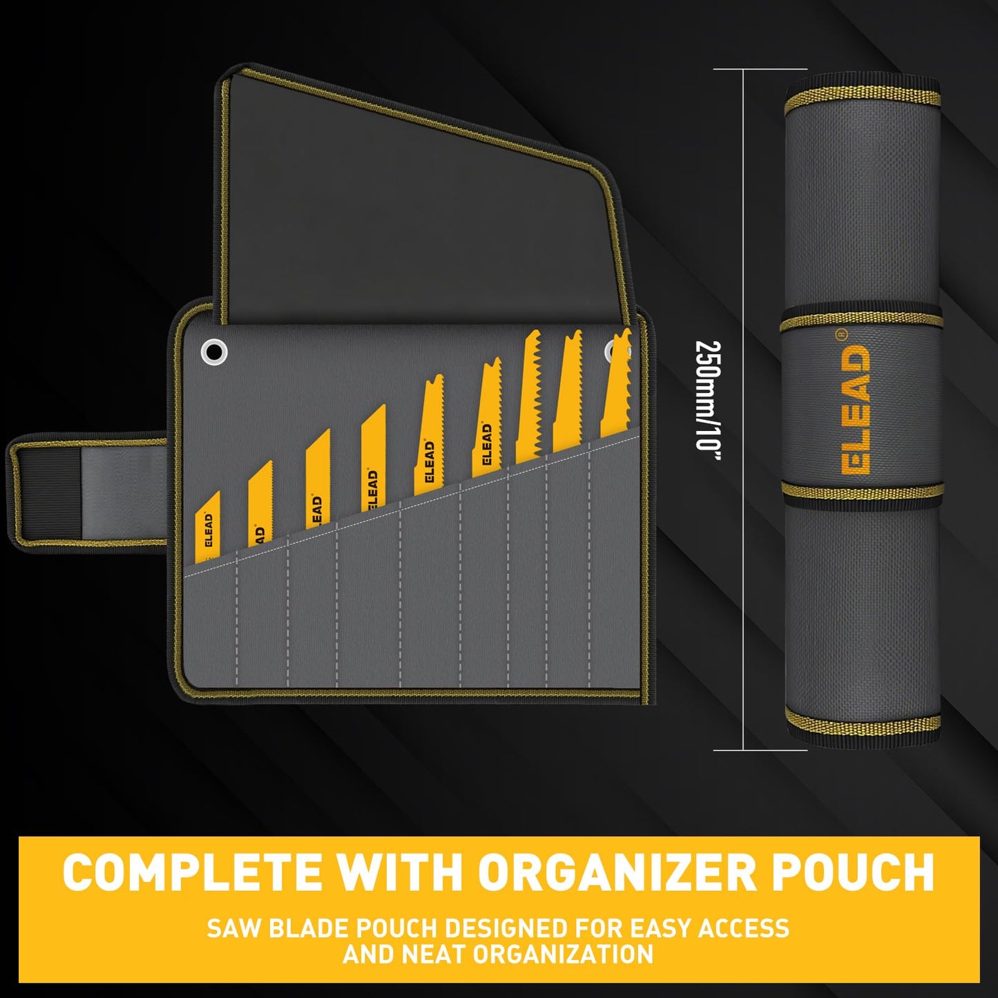 40-Piece Bi-Metal Reciprocating Saw Blade Set, Premium 4 & 6 & 9 Inch Wood & Metal Cutting Saw Blades with Storage Pouch, Long-Lasting Pruning Blades