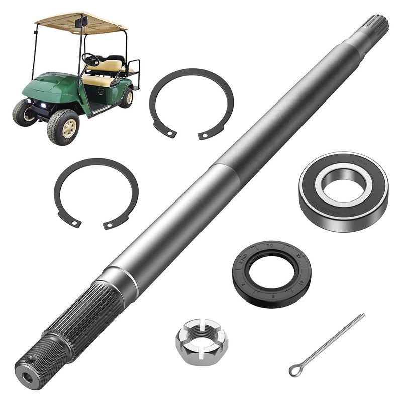 DRIVE UP Golf Cart Rear Axle Shaft with Bearing Seal for 1994.3-2009 EZGO Gas TXT, Medalist, ST, MPT Models, Driver Side EZGO Rear Spline Axle Shaft Kit OEM# 72056G01 72056-G01 26811-G01