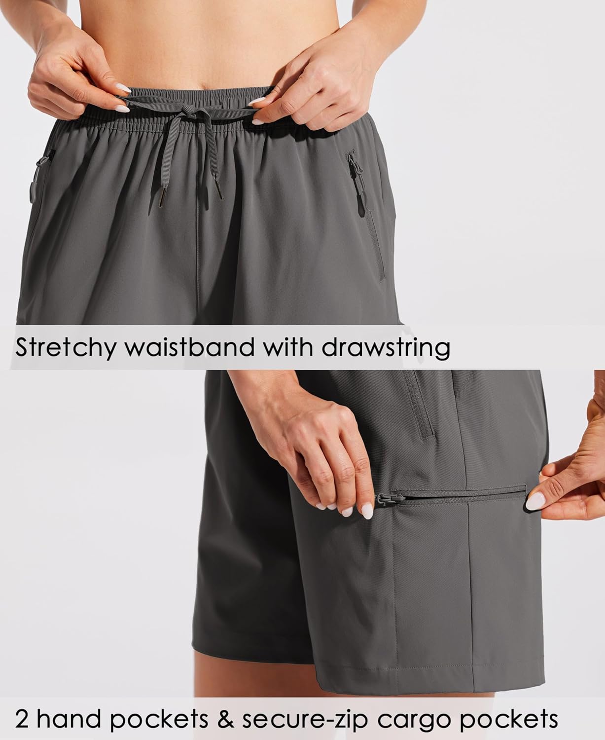 Willit Women's Hiking Cargo Shorts - Quick Dry Lightweight Athletic Shorts with Pockets | 7" Summer Style