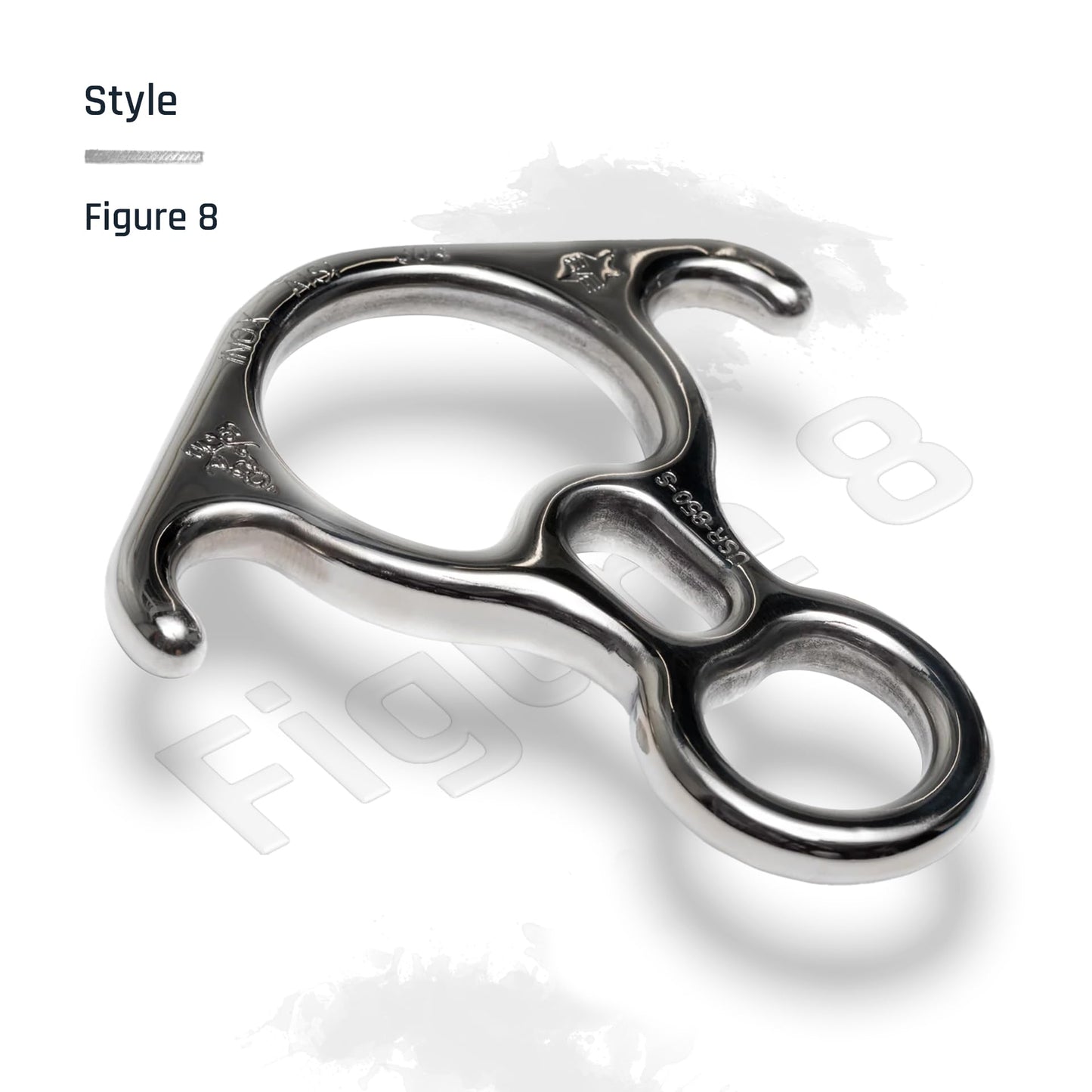 ProClimb Figure 8 Descender | Stainless Steel | Rappelling and Rescue | 50 kN | Bent Ear Design